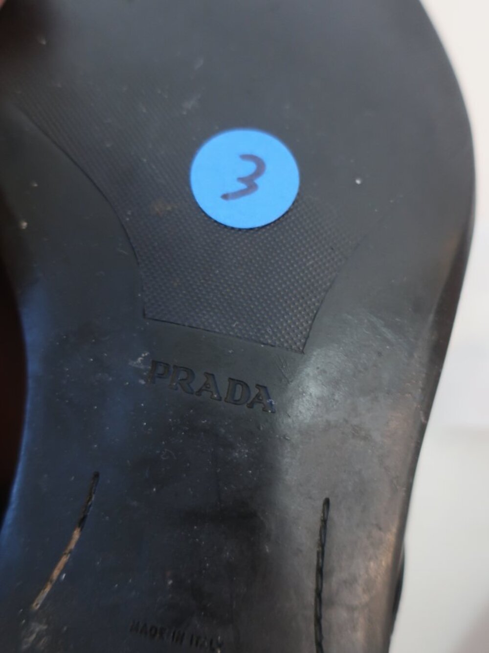 Mens Prada Black Leather Square Toe Oxford Lace Up Shoes 11 - Picture 11 of 16